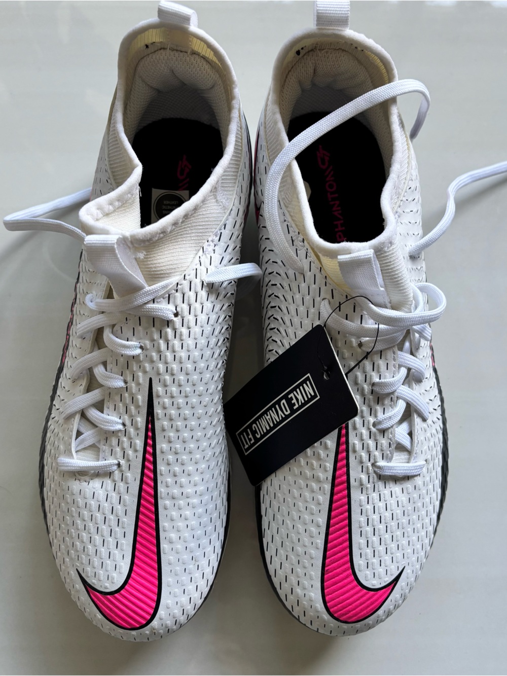 Nike youth  White & Pink Phantom Athletic Shoes
